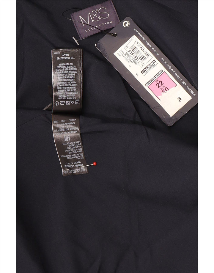 Marks & Spencer ženski sako sa 2 gumba UK 22 3XL tamnoplava viskoza