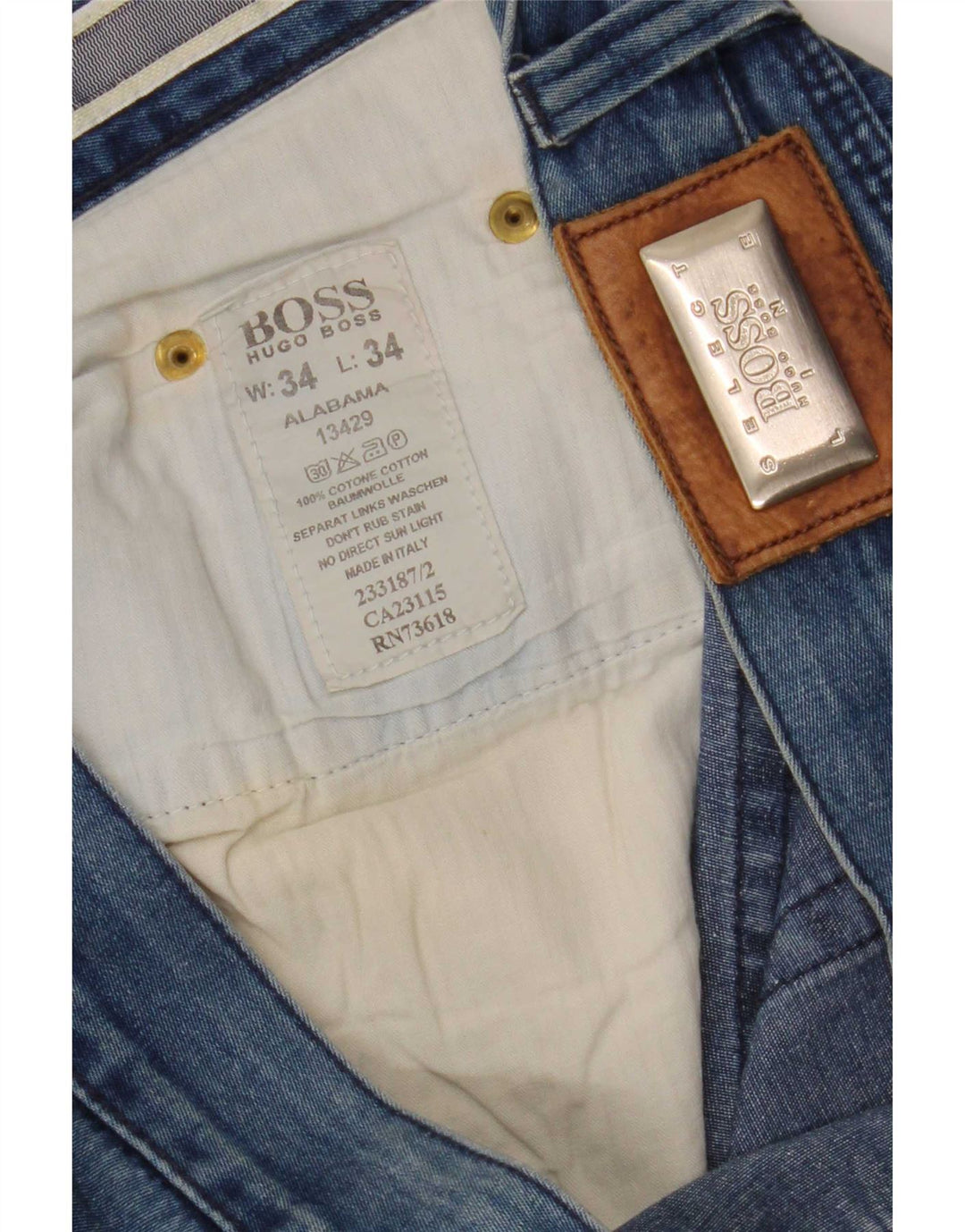 Hugo Boss muške ravne traperice W34 L28 plavi pamuk