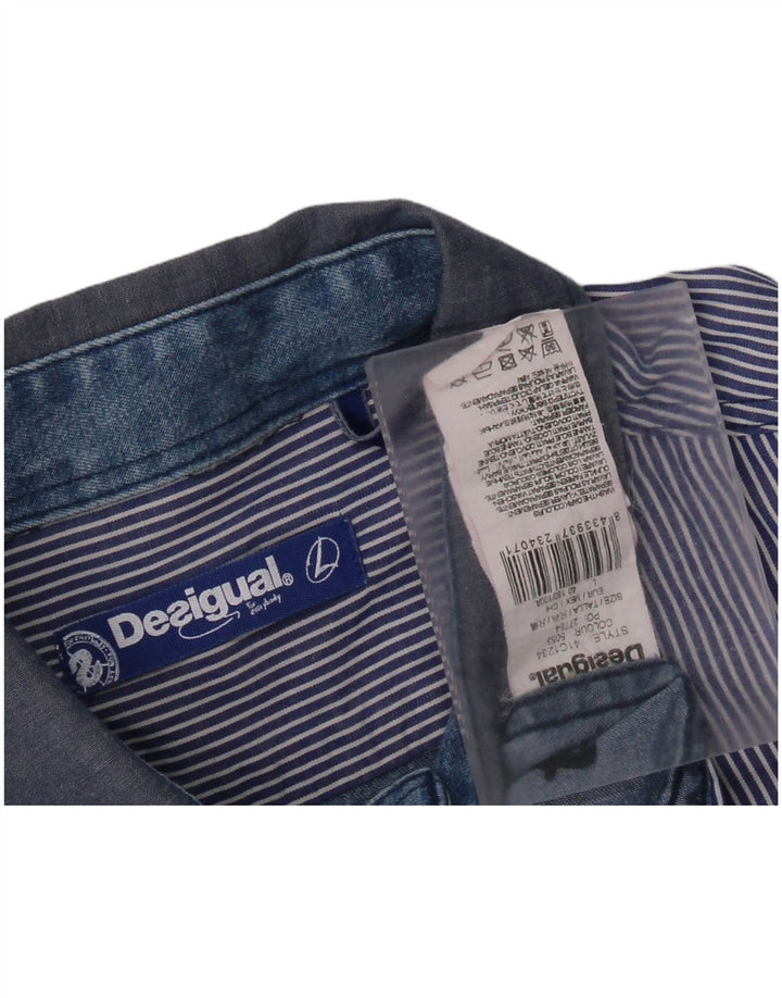 Desigual muška košulja Large Blue Patchwork Lyocell