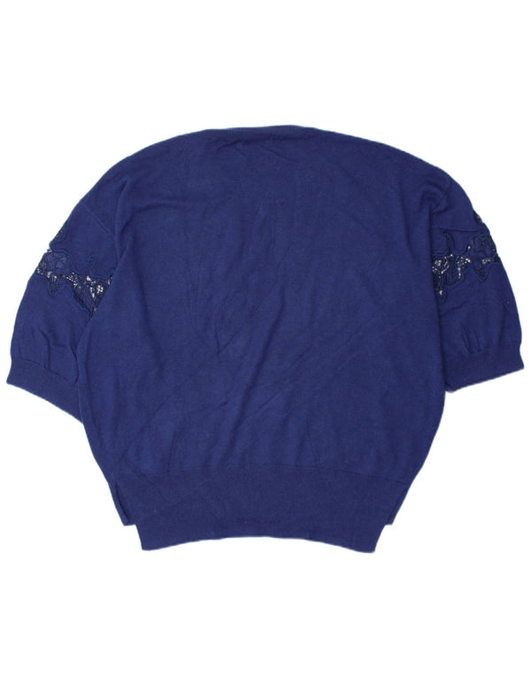 MASSIMO DUTTI Ženski pulover s okruglim izrezom UK 14 srednje plava