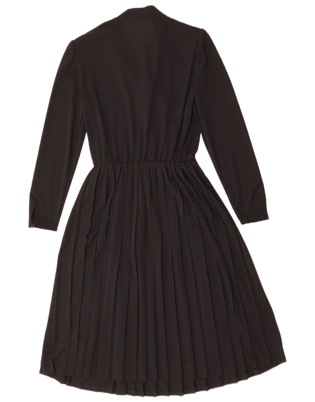 Vintage ženska haljina A-kroja dugih rukava UK 12 srednje crna