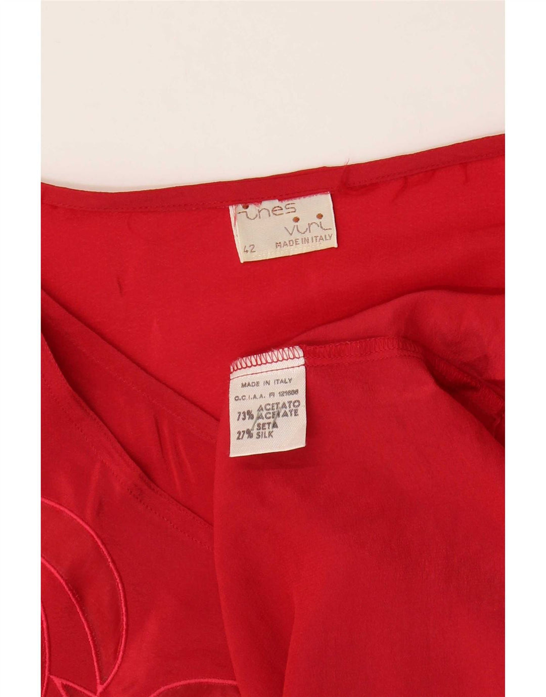 Vintage ženska bluza širokog kroja IT 42 Srednje crveni acetat