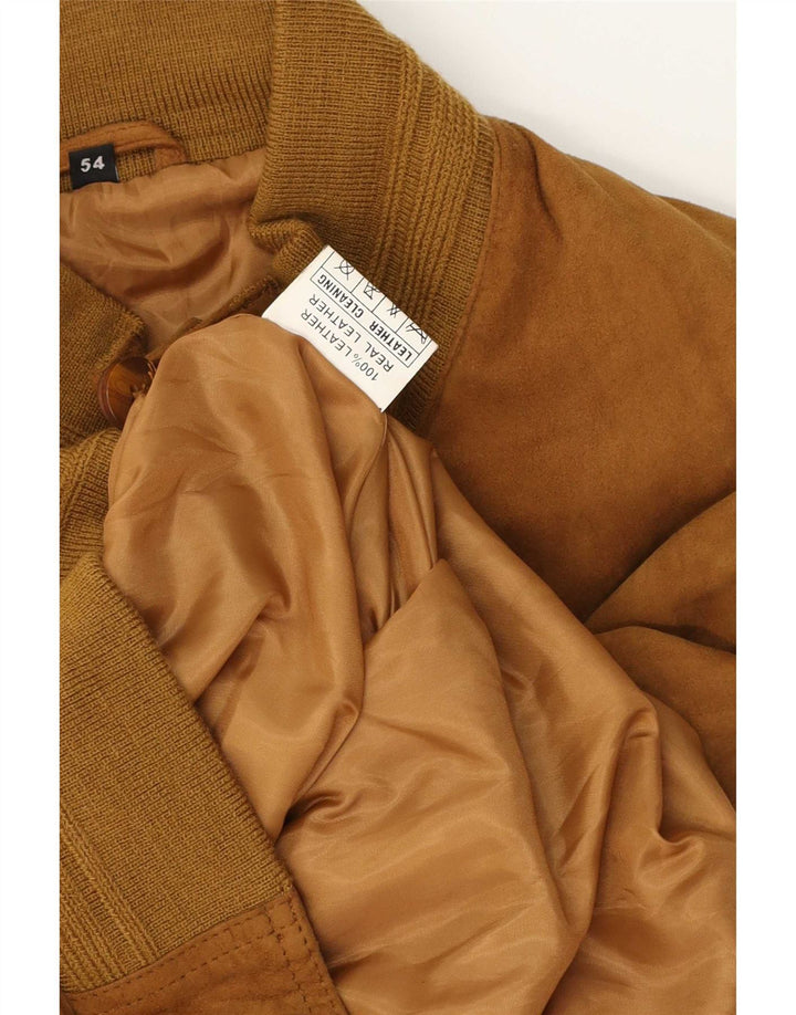 Vintage muška bomber jakna od brušene kože IT 54 2XL smeđa koža