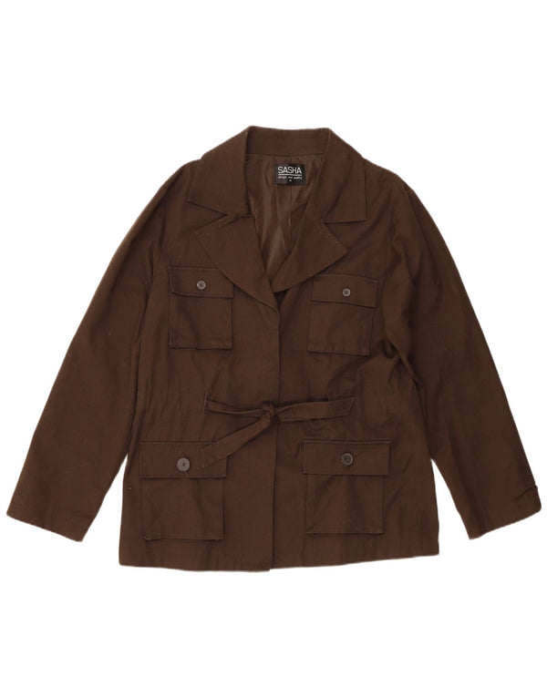 Sasha Ženska pomoćna jakna UK 14 Veliki kaki pamuk