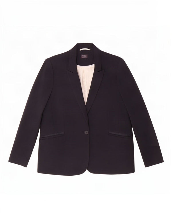 Marks & Spencer ženska jakna sako s 1 gumbom UK 20 2XL tamnoplavi poliester