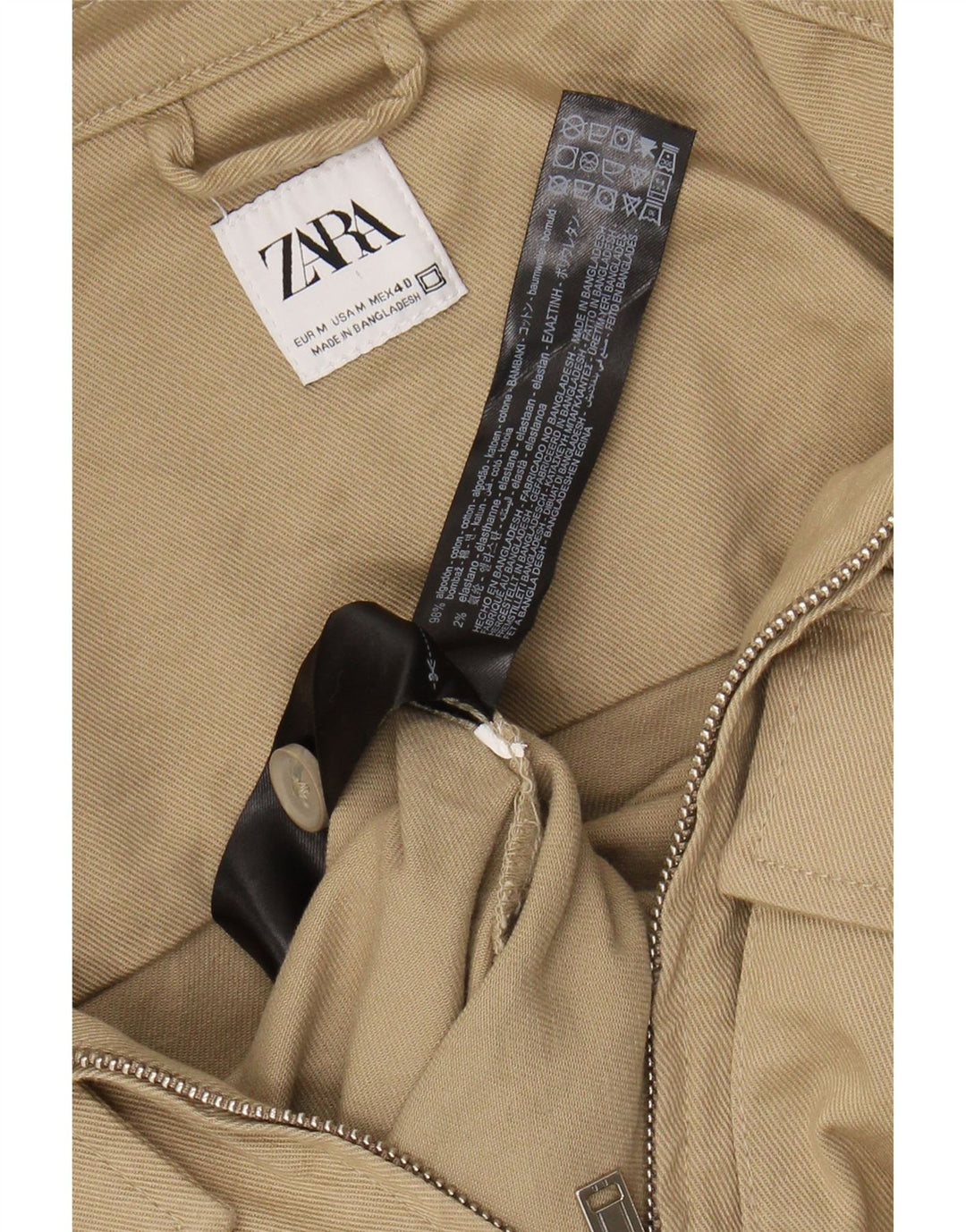 ZARA muška bomber jakna UK 38 srednje bež pamuk