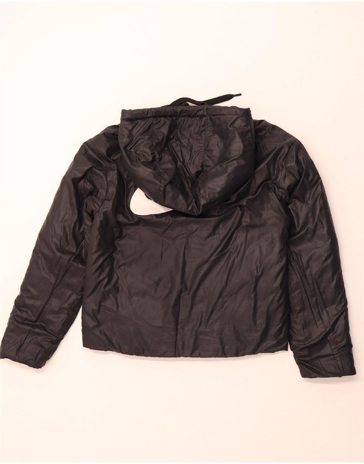 NIKE ženska dvokrevetna podstavljena jakna s kapuljačom UK 10, mali crni poliester