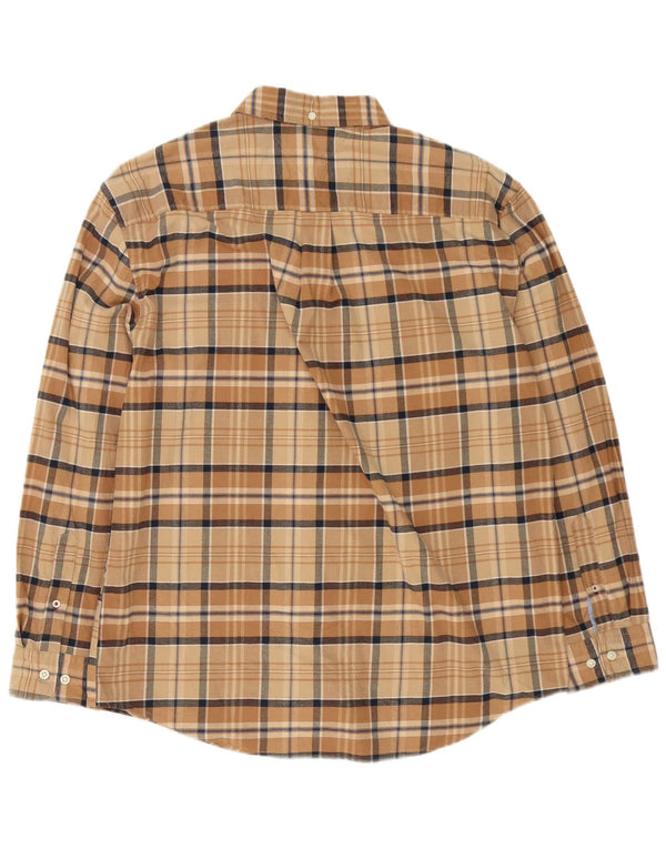 Tommy Hilfiger muška klasična flanelska košulja velikog bež kariranog pamuka