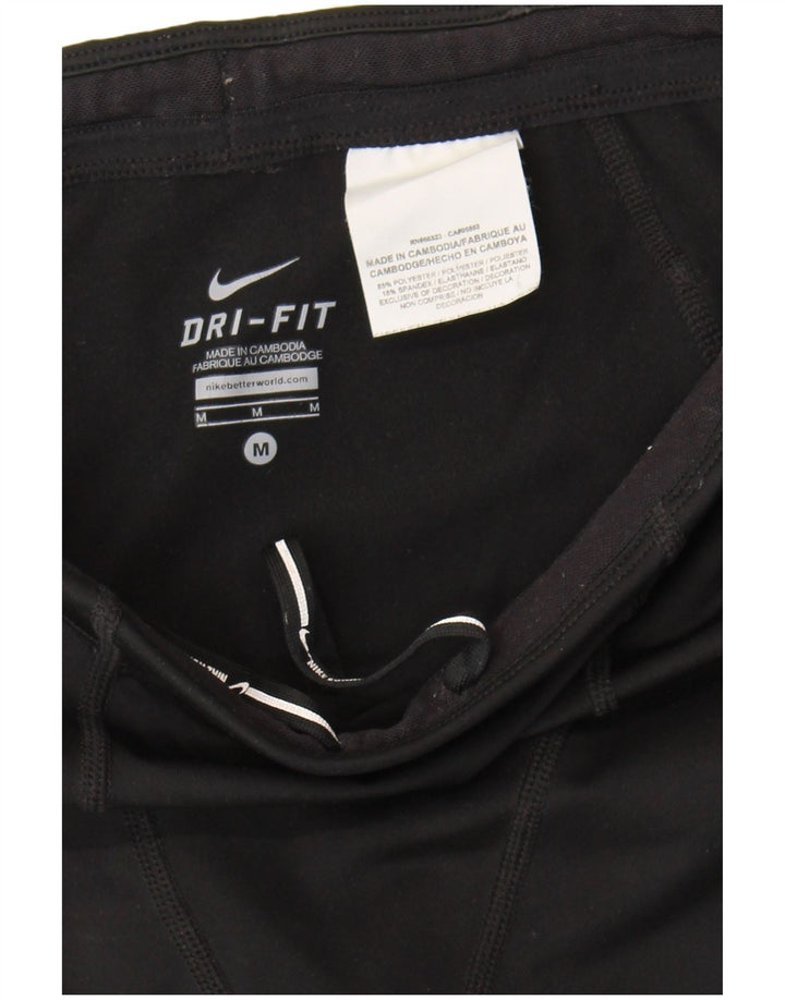 Nike Ženske Dri Fit Sportske Kratke Hlače UK 12 Medium Black Colourblock Poliester