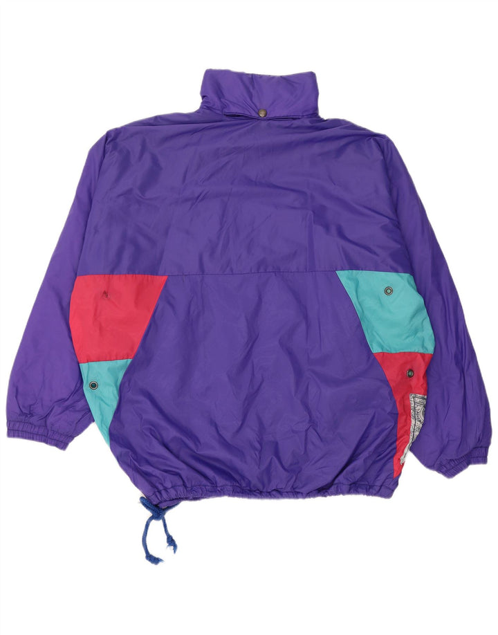 VINTAGE muška anorak jakna s kapuljačom širokog kroja UK 36 Small Purple Colourblock