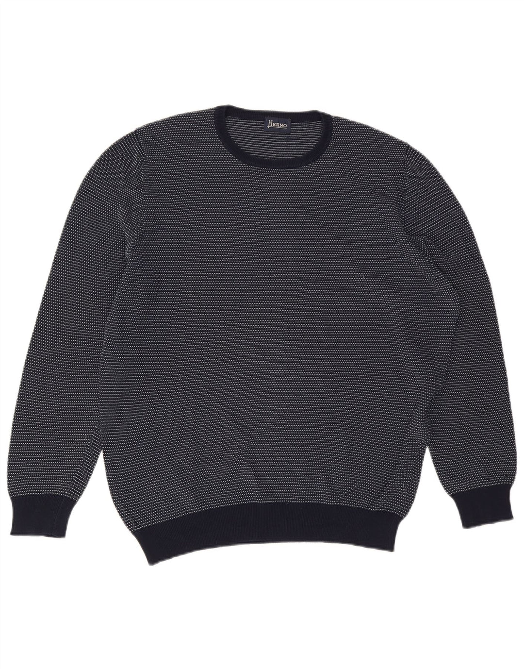 HERNO Muški džemper s okruglim izrezom IT 52 Veliki tamnoplavi pamuk