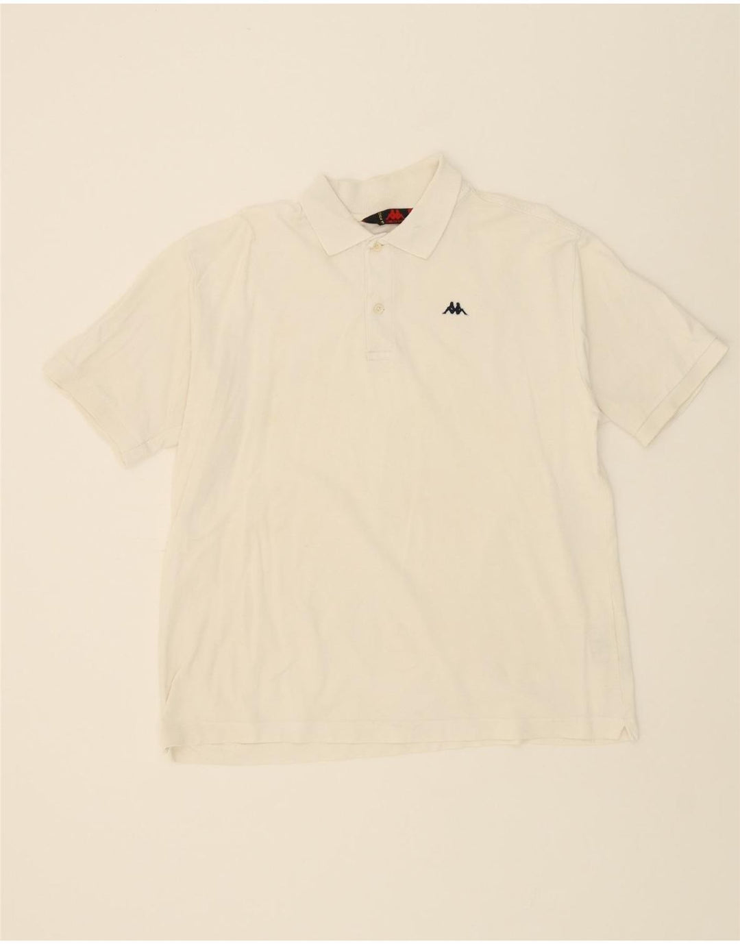 KAPPA Mens Polo Shirt Large White Cotton Vintage Kappa and Second-Hand Kappa from Messina Hembry 