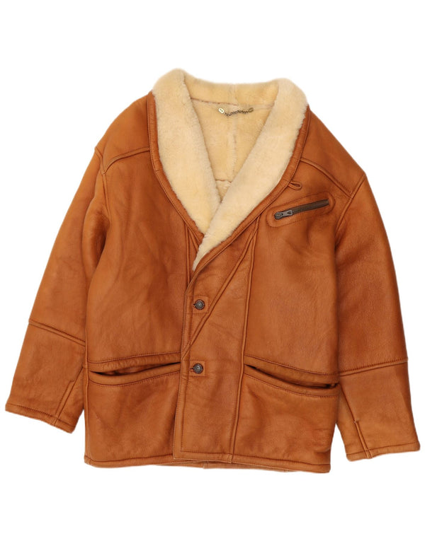 Vintage muška jakna s ovčicama IT 56 3XL Smeđe ovčice