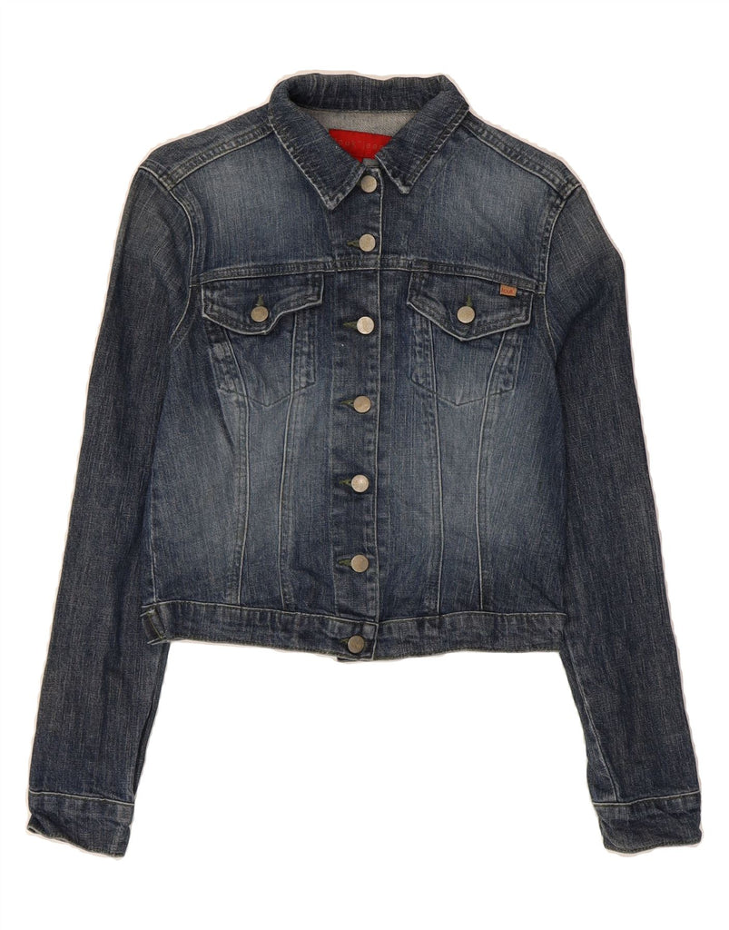 FCUK Womens Crop Denim Jacket UK 12 Medium Blue Cotton Vintage Fcuk and Second-Hand Fcuk from Messina Hembry 