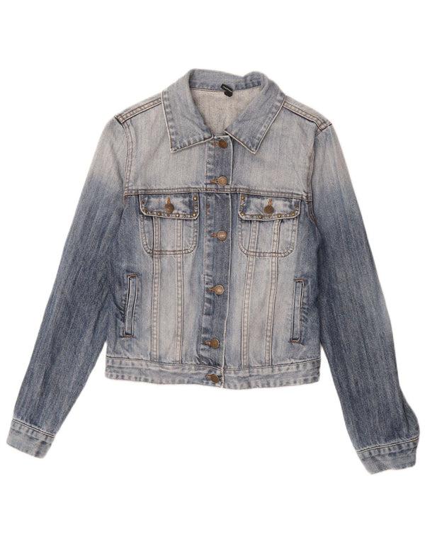 Naf Naf Ženska traper jakna UK 12 Srednje plavi cvjetni pamuk