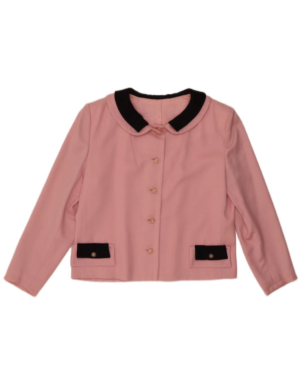 Vintage ženska bolero jakna UK 12 srednje ružičaste boje