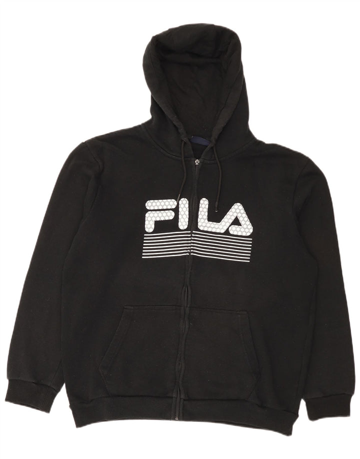 Fila muški pulover s kapuljačom s patentnim zatvaračem XL crni poliester