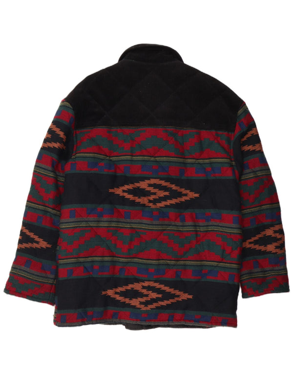 VINTAGE muška prošivena jakna UK 40 velika višebojna geometrijska
