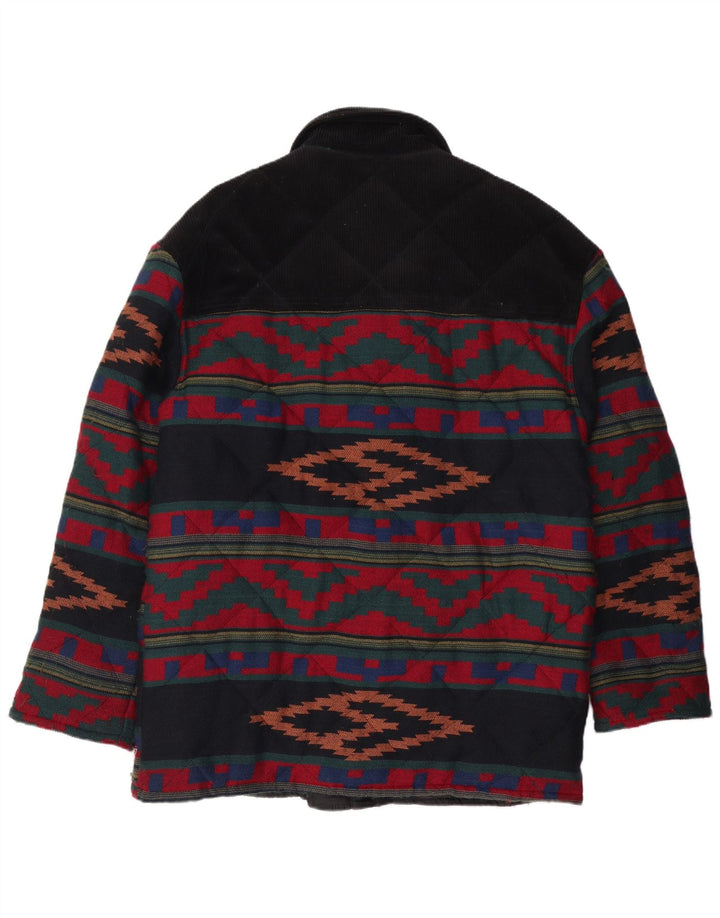 VINTAGE muška prošivena jakna UK 40 velika višebojna geometrijska