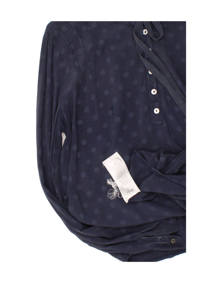 LIU JO Womens Pullover Shirt IT 40 Small Navy Blue Polka Dot Viscose Vintage Liu Jo and Second-Hand Liu Jo from Messina Hembry 