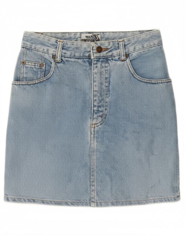 UNIFORM Womens Denim Skirt IT 44 Medium W25 Blue Cotton