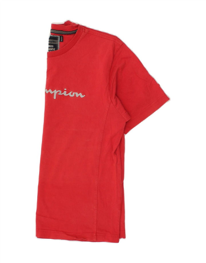 CHAMPION Mens Graphic T-Shirt Top Medium Red Vintage Champion and Second-Hand Champion from Messina Hembry 