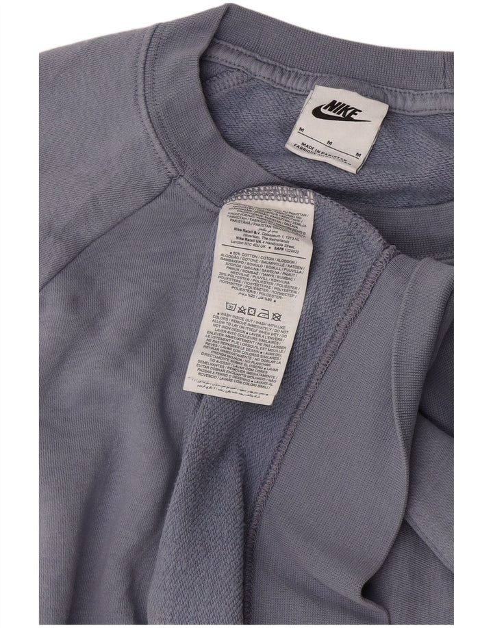 NIKE Ženska majica s kratkim rukavima UK 14 Srednje plavi pamuk