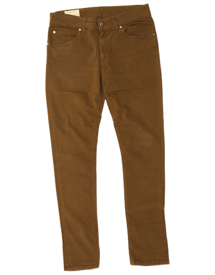 Vintage ženske uske traperice W32 L31 Smeđi pamuk