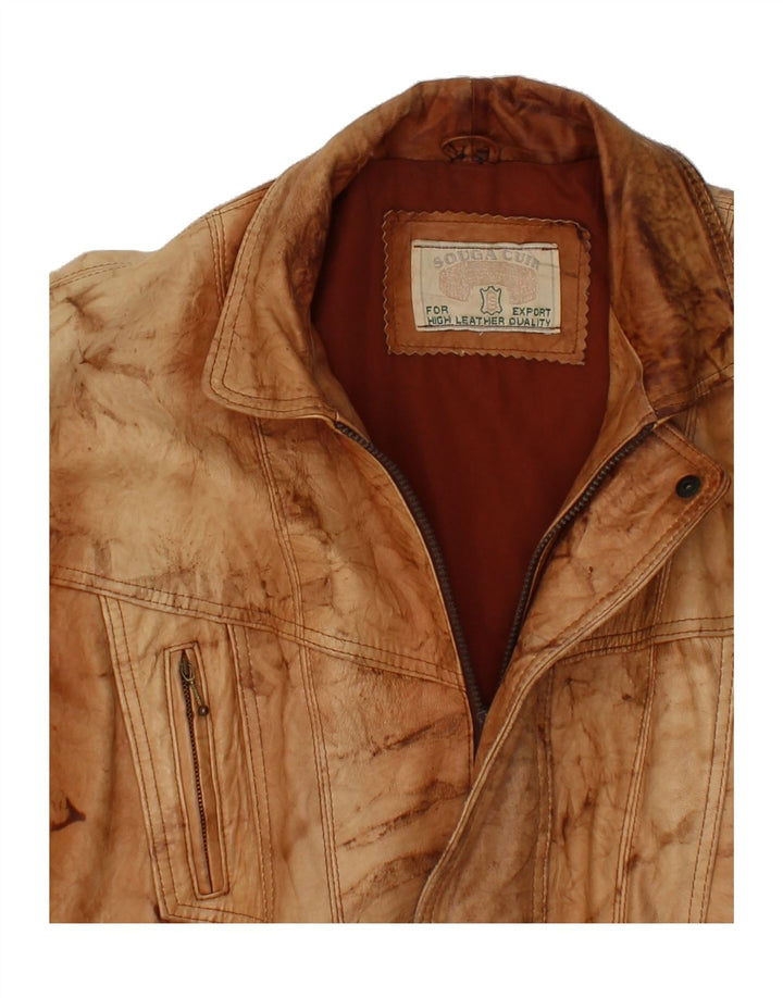 VINTAGE muška kožna jakna UK 40 Large Brown Leather Retro