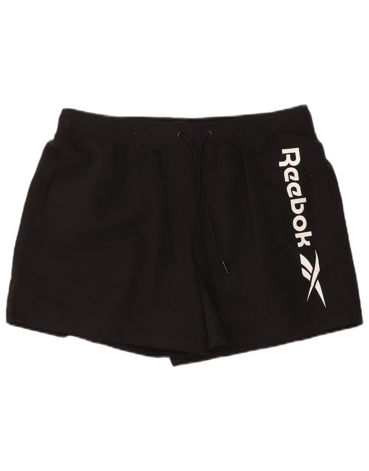 Reebok muške kratke sportske hlače s grafičkim motivima, veliki crni poliester