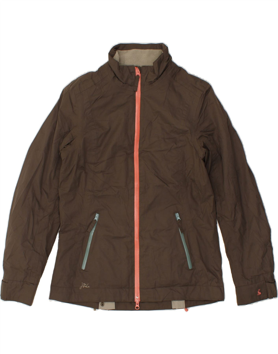 JOULES Womens Windbreaker Jacket UK 10 Small Brown Polyester Vintage Joules and Second-Hand Joules from Messina Hembry 