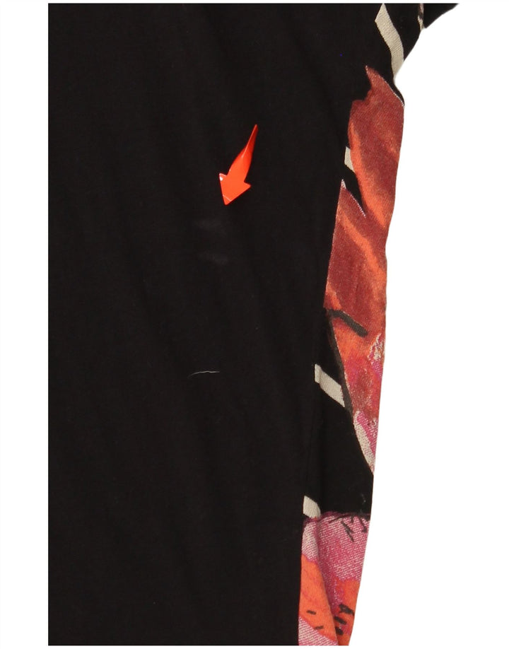 DESIGUAL Ženska majica kratkih rukava UK 14 srednje crna cvjetna