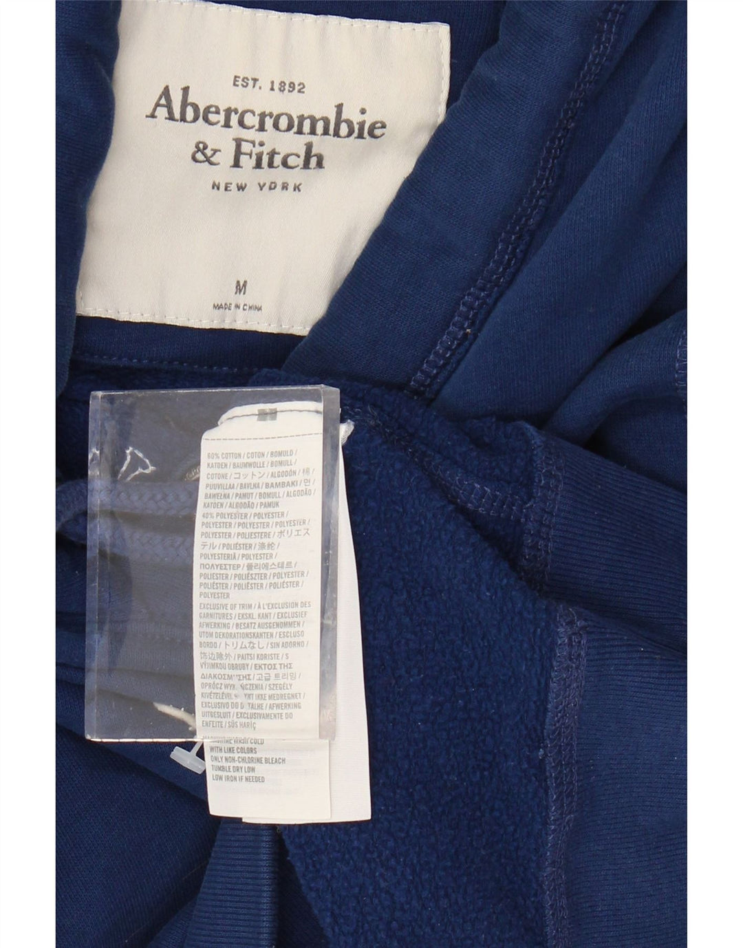 ABERCROMBIE & FITCH Ženska majica s kapuljačom s kapuljačom UK 14 Srednje tamnoplava