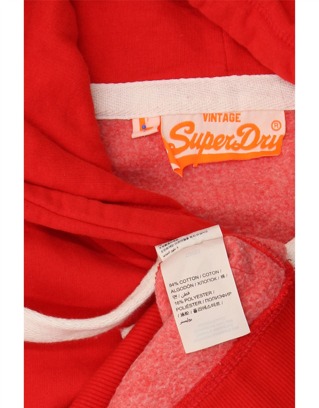 SUPERDRY Ženska majica s kapuljačom s grafičkim motivima UK 16 Veliki crveni pamuk