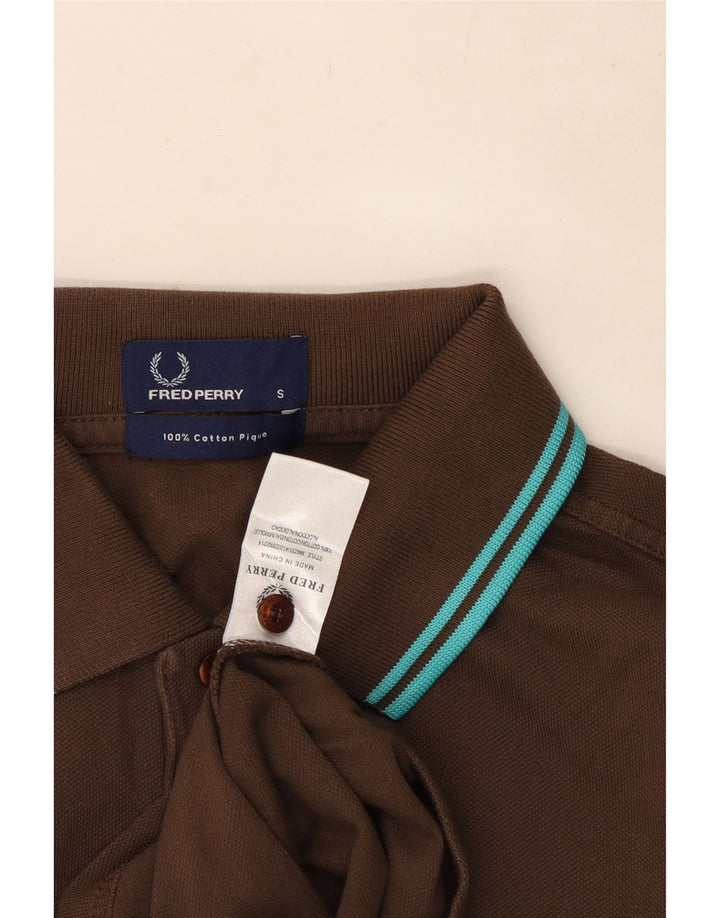 Fred Perry muška polo majica dugih rukava Mala smeđa pamučna