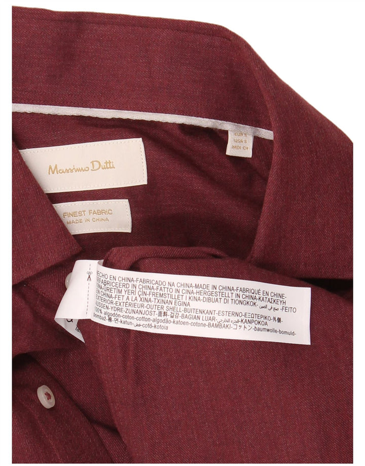 Massimo Dutti Muška košulja Mala bordo pamuk
