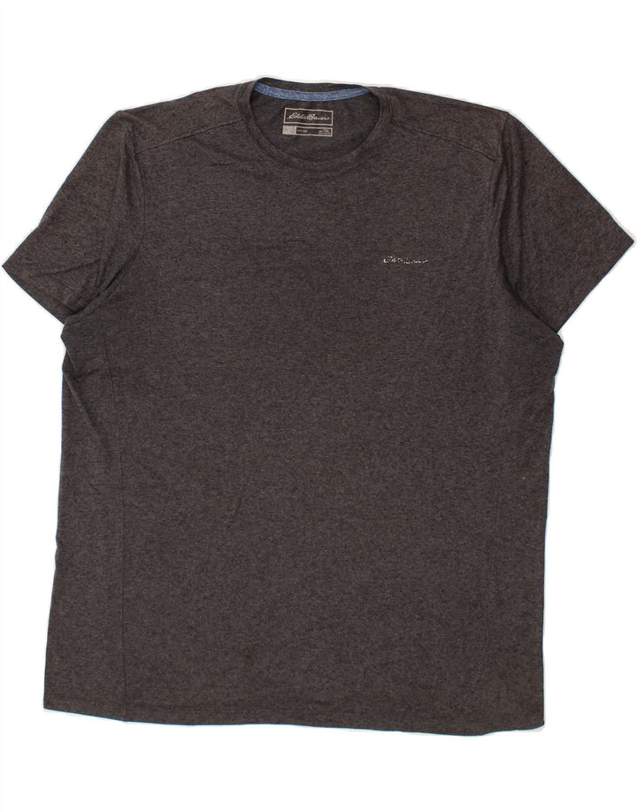 EDDIE BAUER Mens T-Shirt Top XL Grey Flecked Polyester Vintage Eddie Bauer and Second-Hand Eddie Bauer from Messina Hembry 