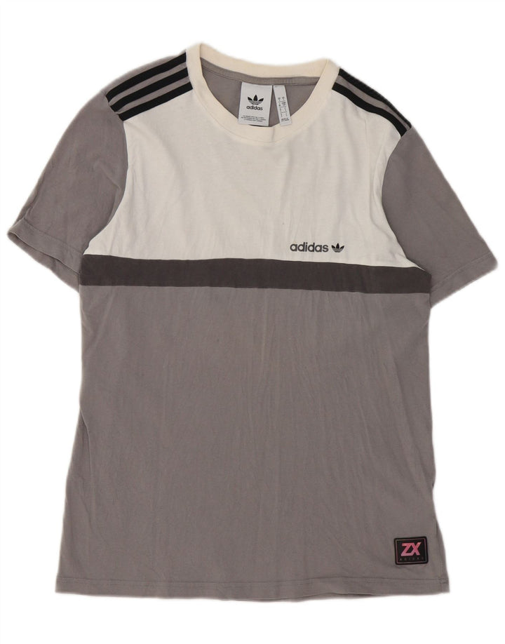 Adidas muška majica kratkih rukava, mali sivi pamuk u boji