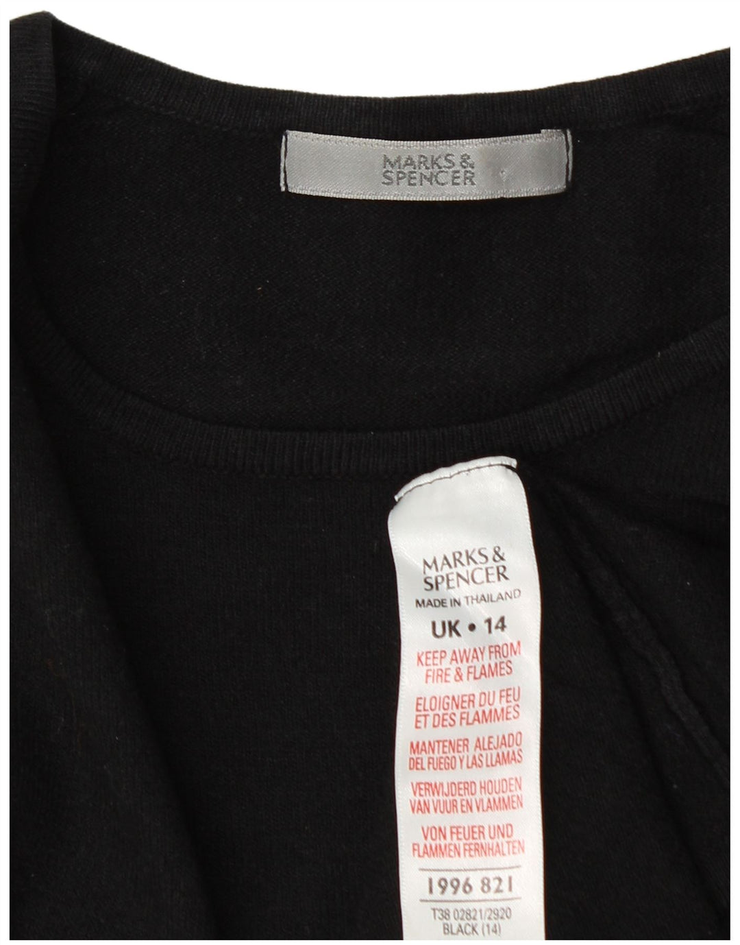 Marks & Spencer ženski pulover s kratkim izrezom UK 14 srednje crna