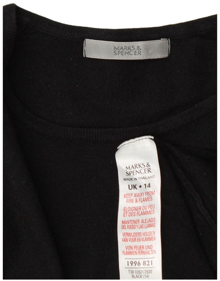 Marks & Spencer ženski pulover s kratkim izrezom UK 14 srednje crna