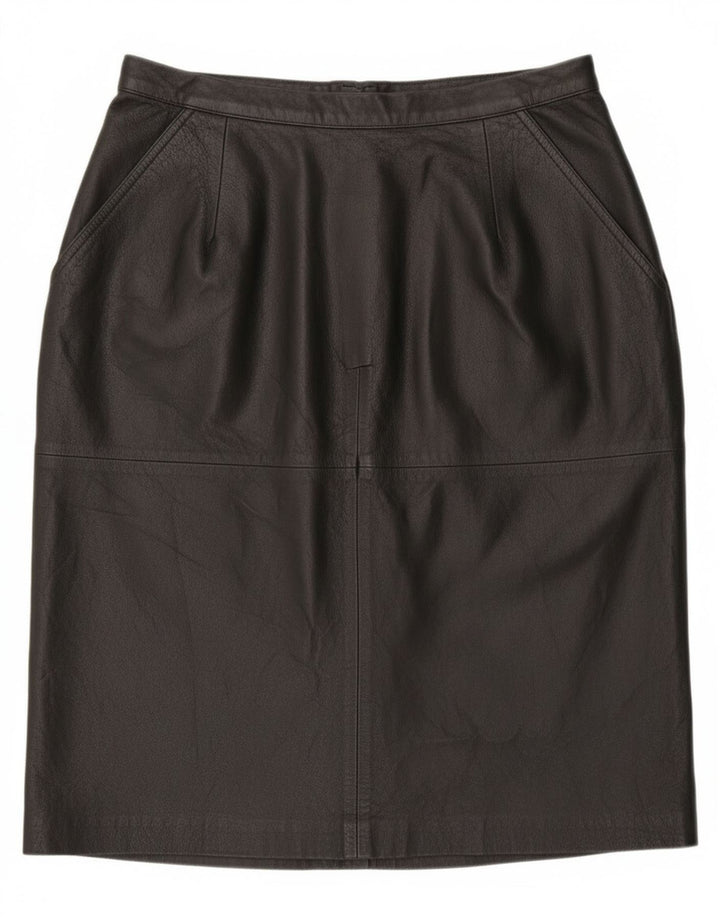 Vintage ženska kožna suknja UK 16 Large W30 crna koža