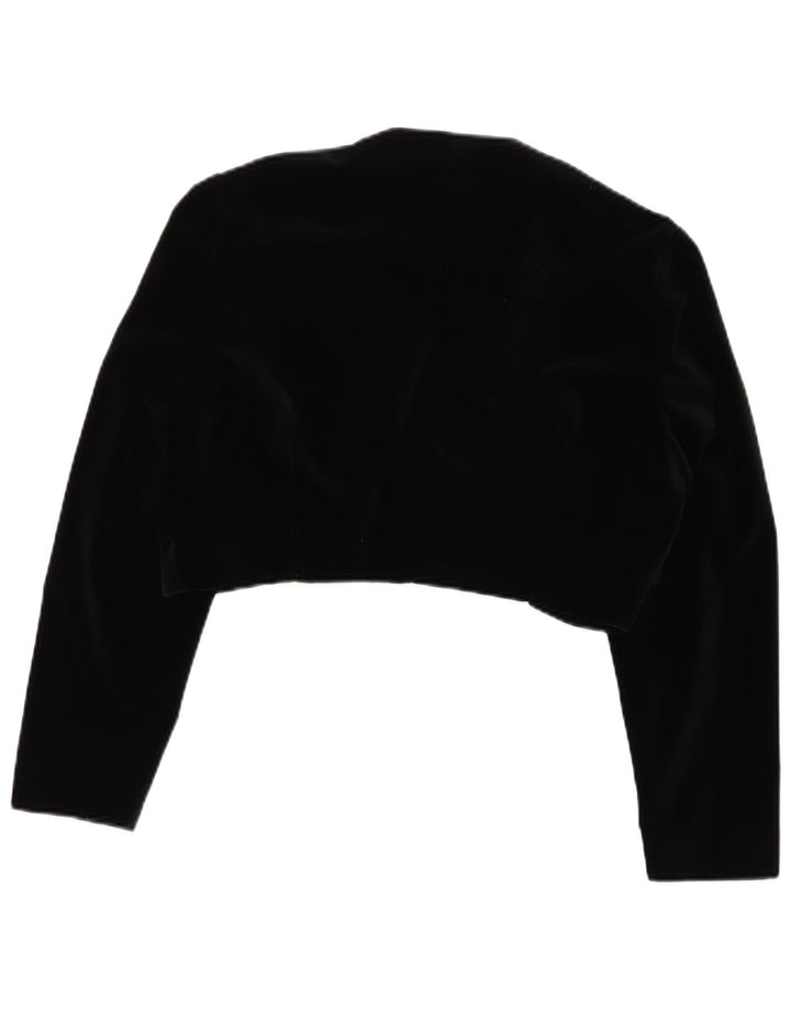Vintage ženska bolero jakna IT 48 XL crni pamuk