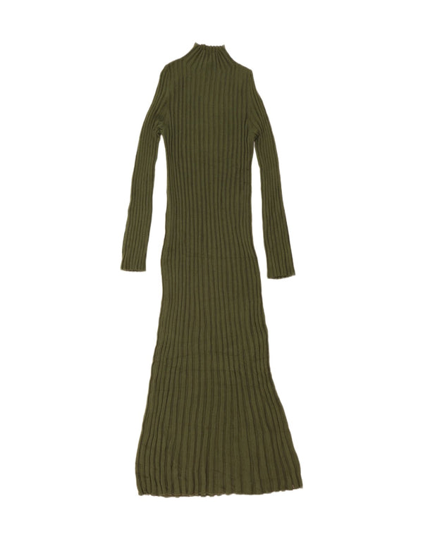 Topshop Womens Maxi Jumper Dress UK 12 Medium Khaki Acrylic