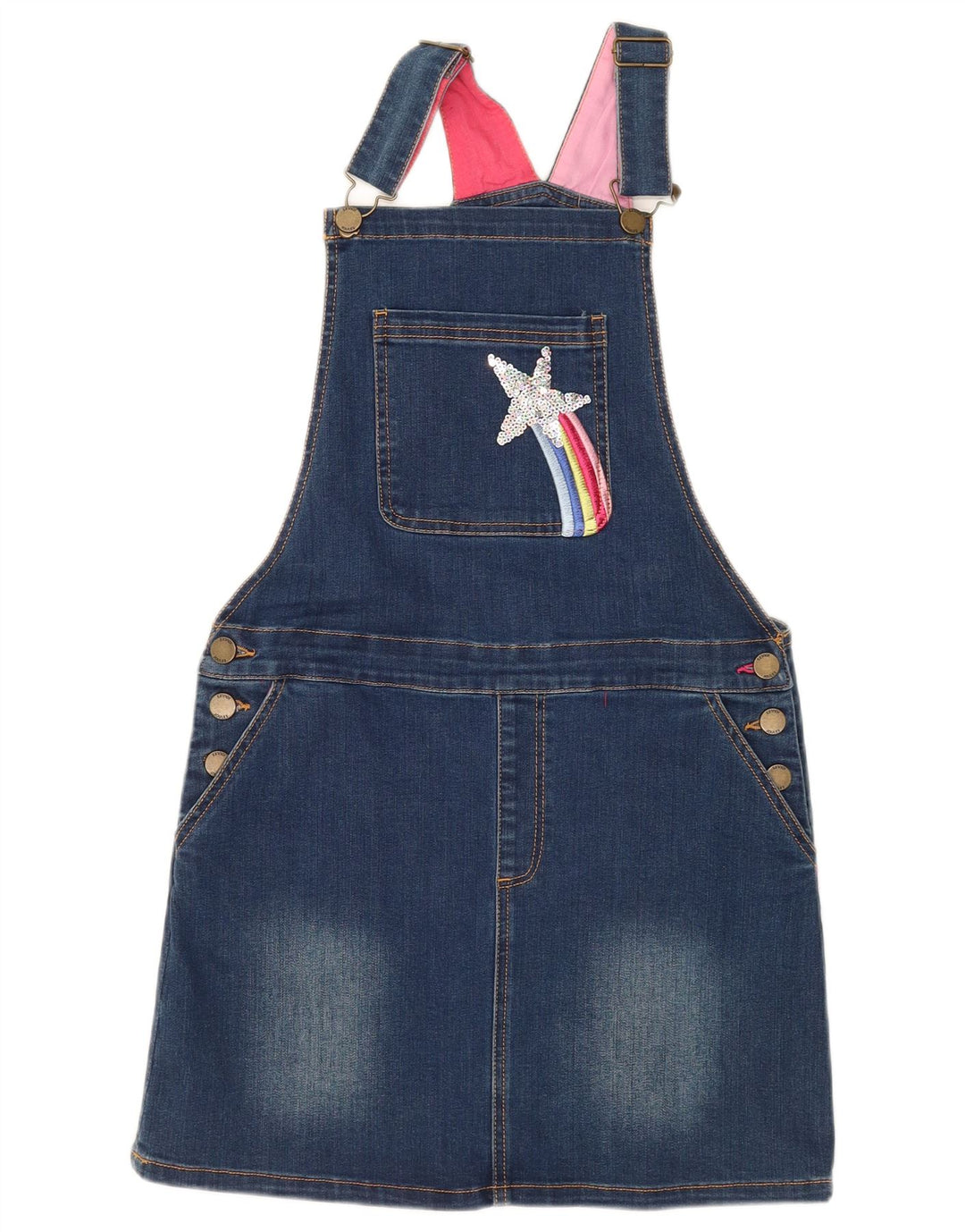 JOULES Denim Dungaree haljina za djevojčice 11-12 godina, plavi pamuk