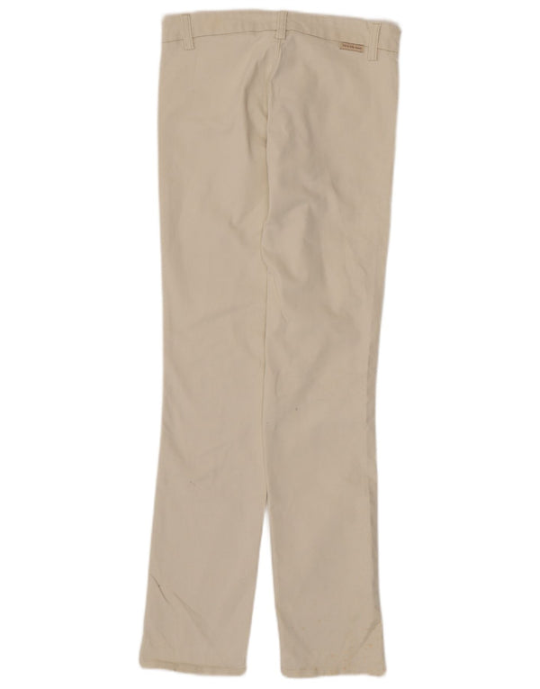 CALVIN KLEIN Ženske ravne ležerne hlače W27 L30 Off White Pamuk