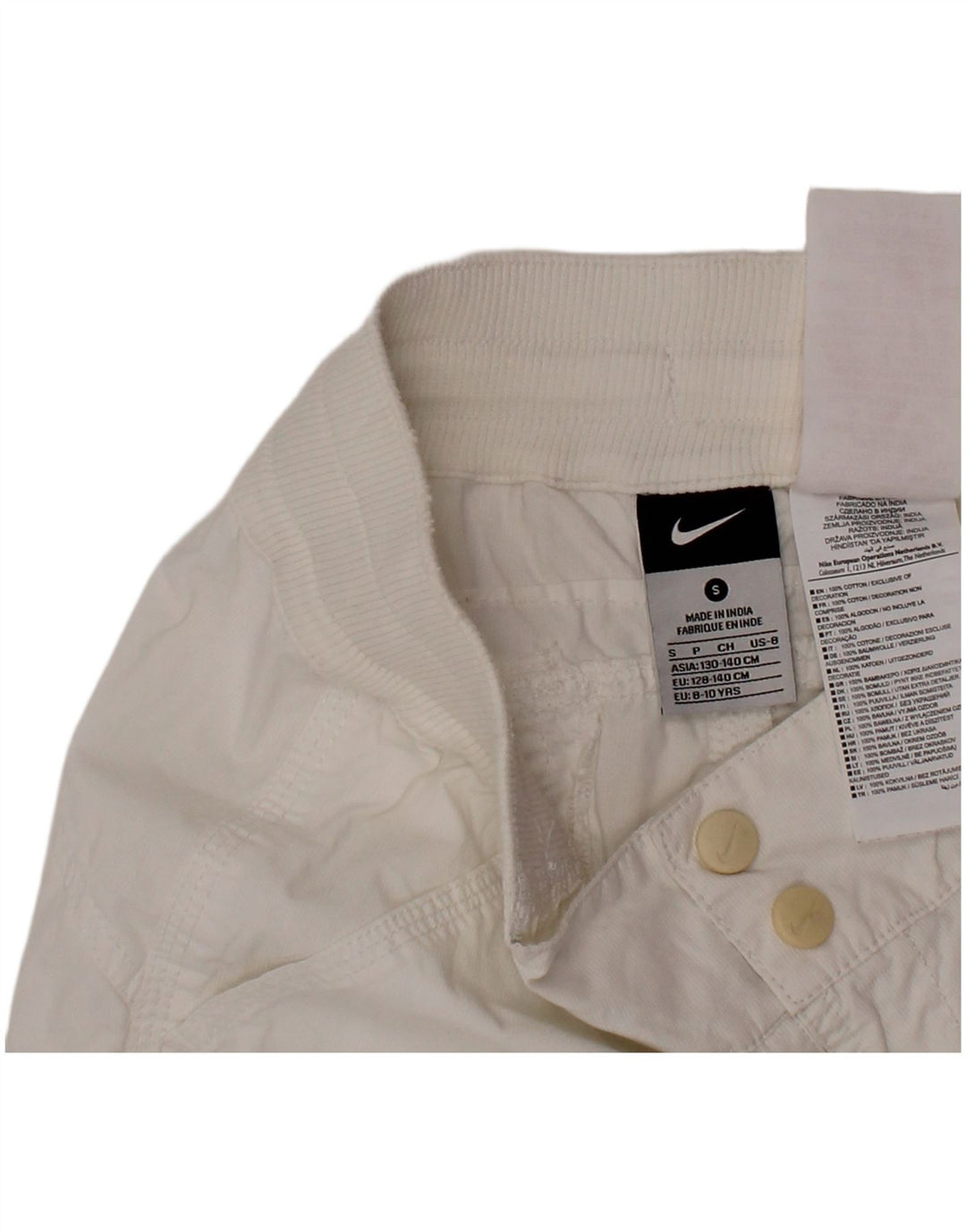 NIKE Chino kratke hlače za dječake 8-9 godina, male W26, bijeli pamuk