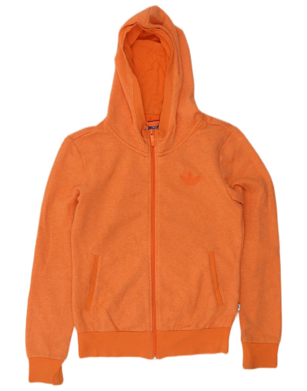 Adidas ženski pulover s kapuljačom s patentnim zatvaračem UK 8, mali narančasti pamuk