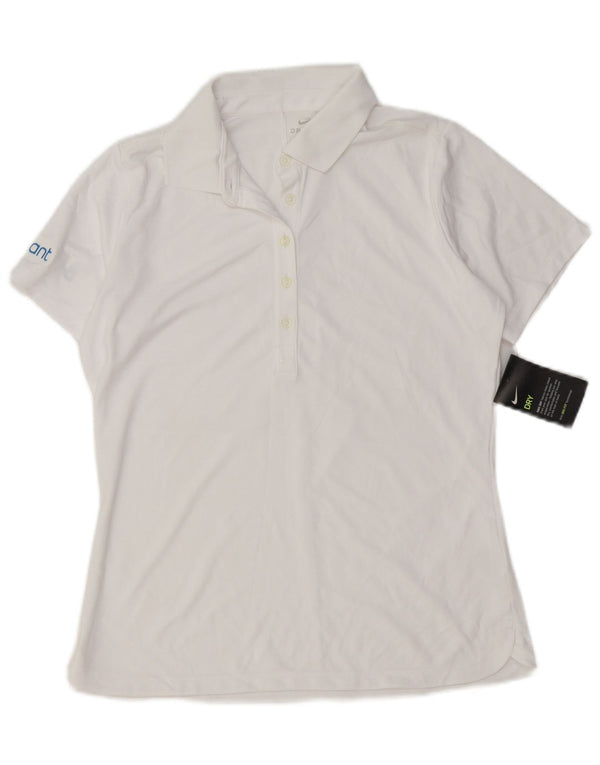Ženska polo majica Nike Dri Fit UK 12 Srednje bijeli poliester