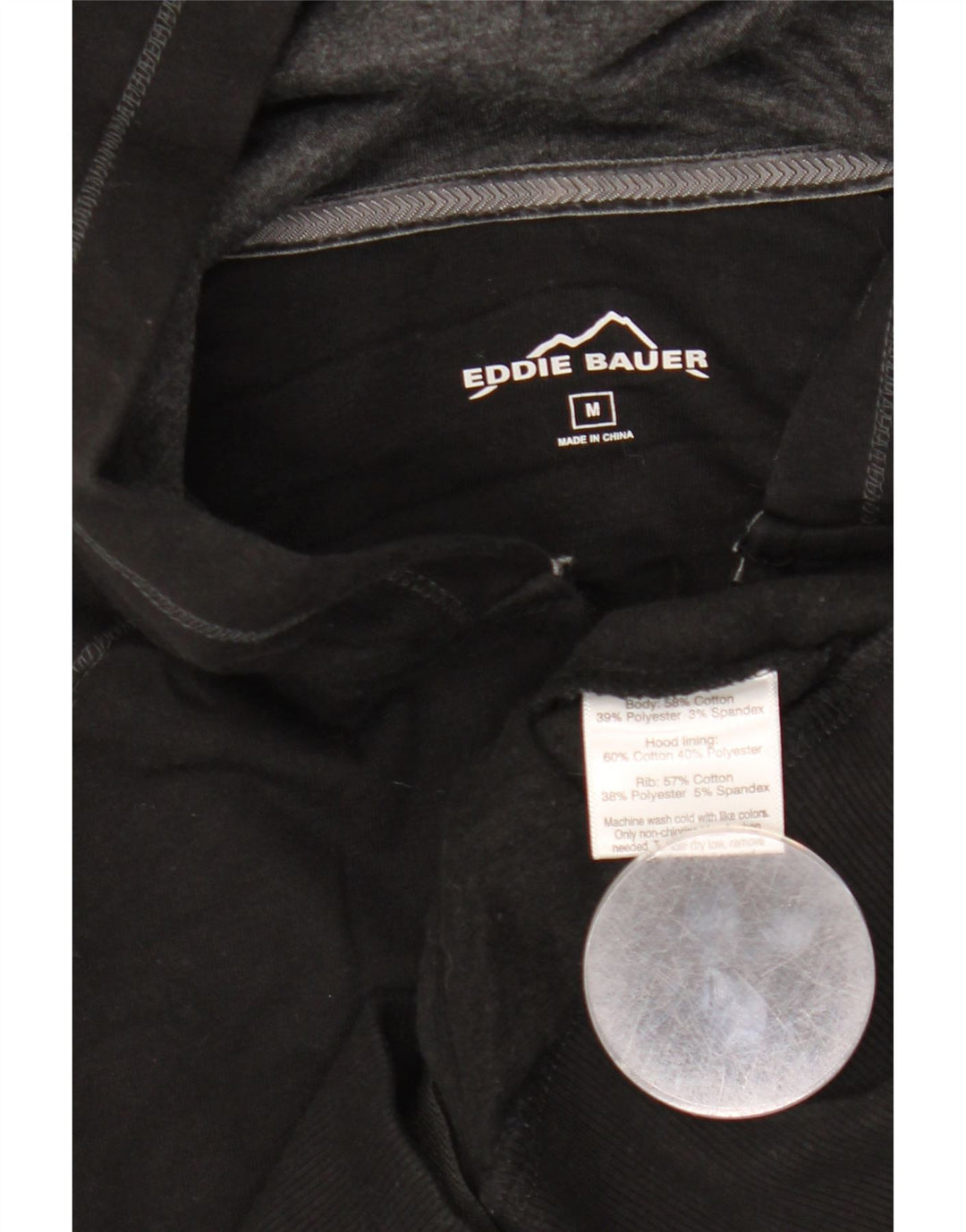 EDDIE BAUER Ženski pulover s kapuljačom na patentni zatvarač UK 14 Srednje crni pamuk