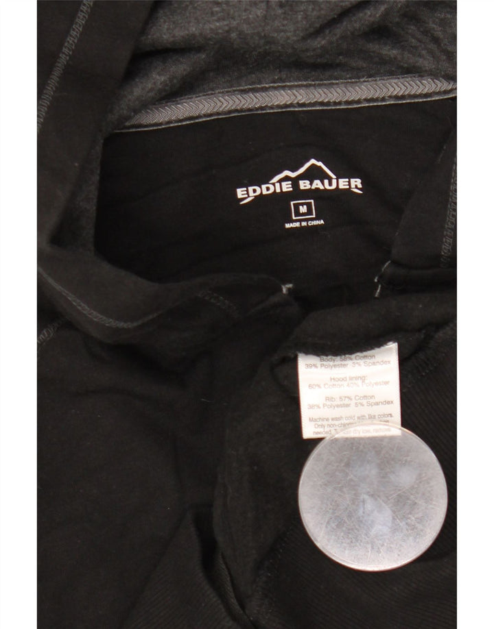 EDDIE BAUER Ženski pulover s kapuljačom na patentni zatvarač UK 14 Srednje crni pamuk